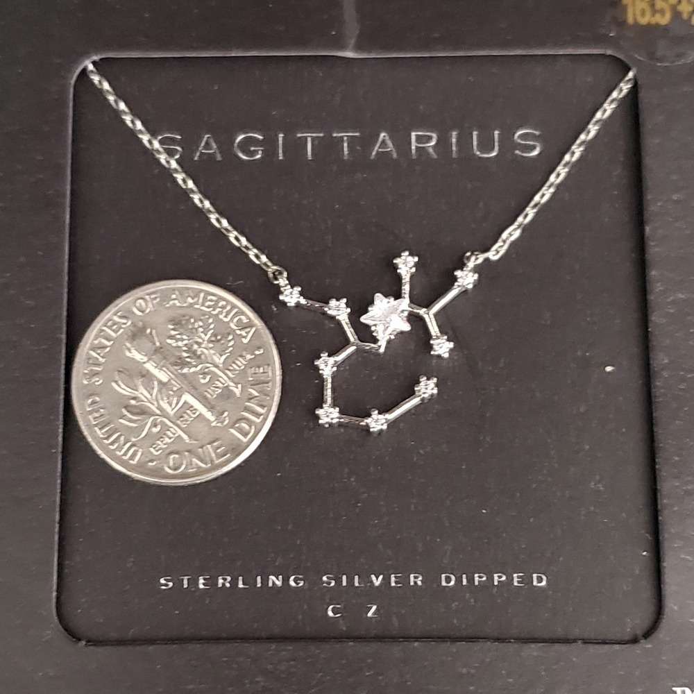 Secretbox Sagittarius Necklace Sterling Silver Dipped with Crystals New in‎ Box - Picture 2 of 4